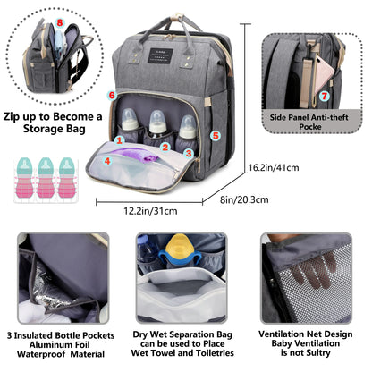 zensea™ 3-in-1 Wickelrucksack mit Babybett