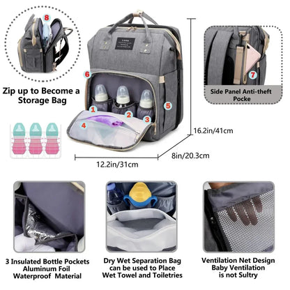 zensea™ 3-in-1 Wickelrucksack mit Babybett