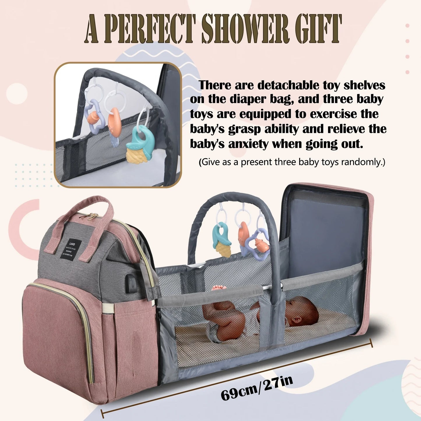 zensea™ 3-in-1 Wickelrucksack mit Babybett